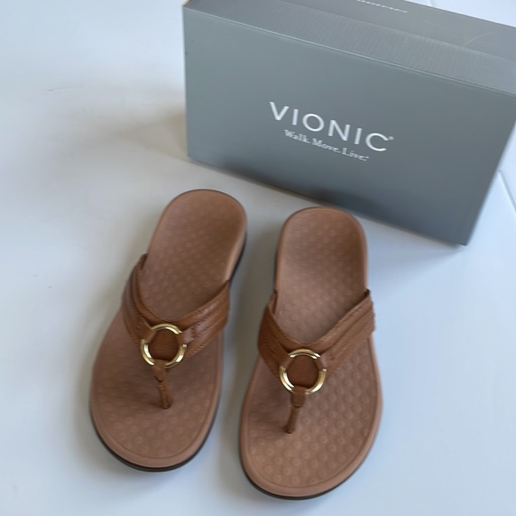 NWT Vionic Tide Aloe Leather Mocha Size 6 - Picture 1 of 16